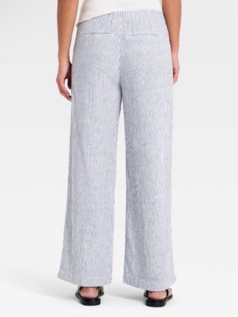 Universal Thread Blue and White Striped Wide-Leg Pants - Picture 2 of 7